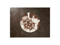 Mocca - Tapis Rond Poils Longs - Motif Abstrait