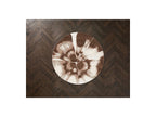Mocca - Tapis Rond Poils Longs - Motif Abstrait