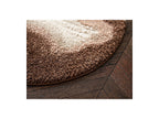 Mocca - Tapis Rond Poils Longs - Motif Abstrait