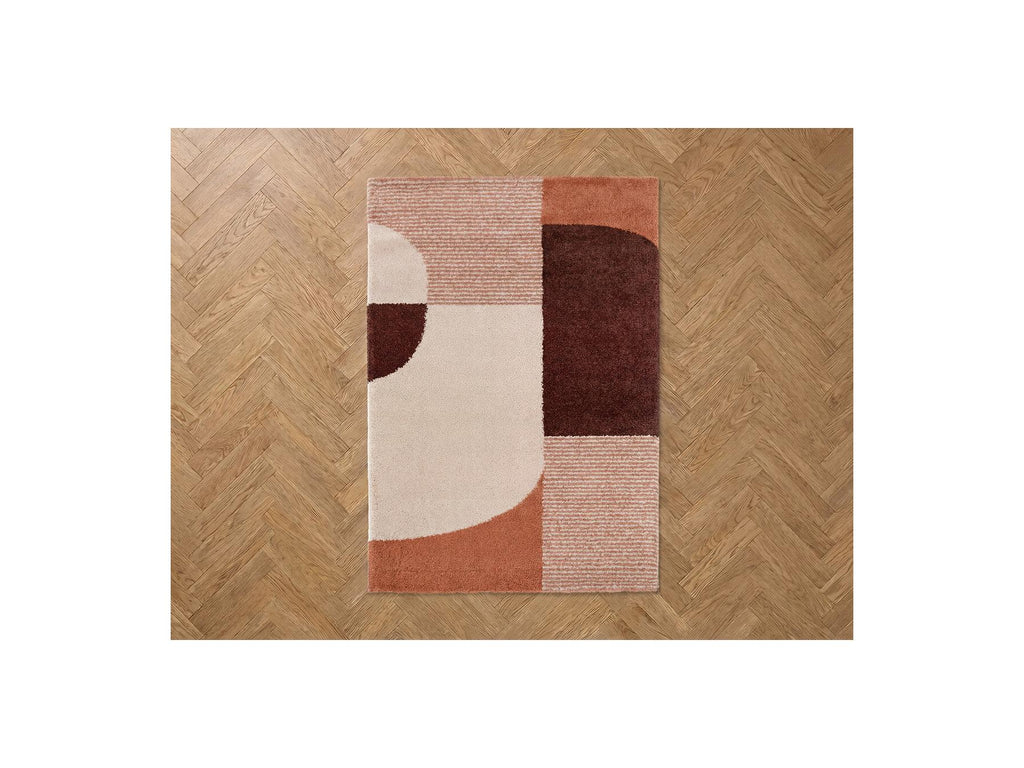 Sorella - Tapis Poils Longs - Motif Graphique - Beige