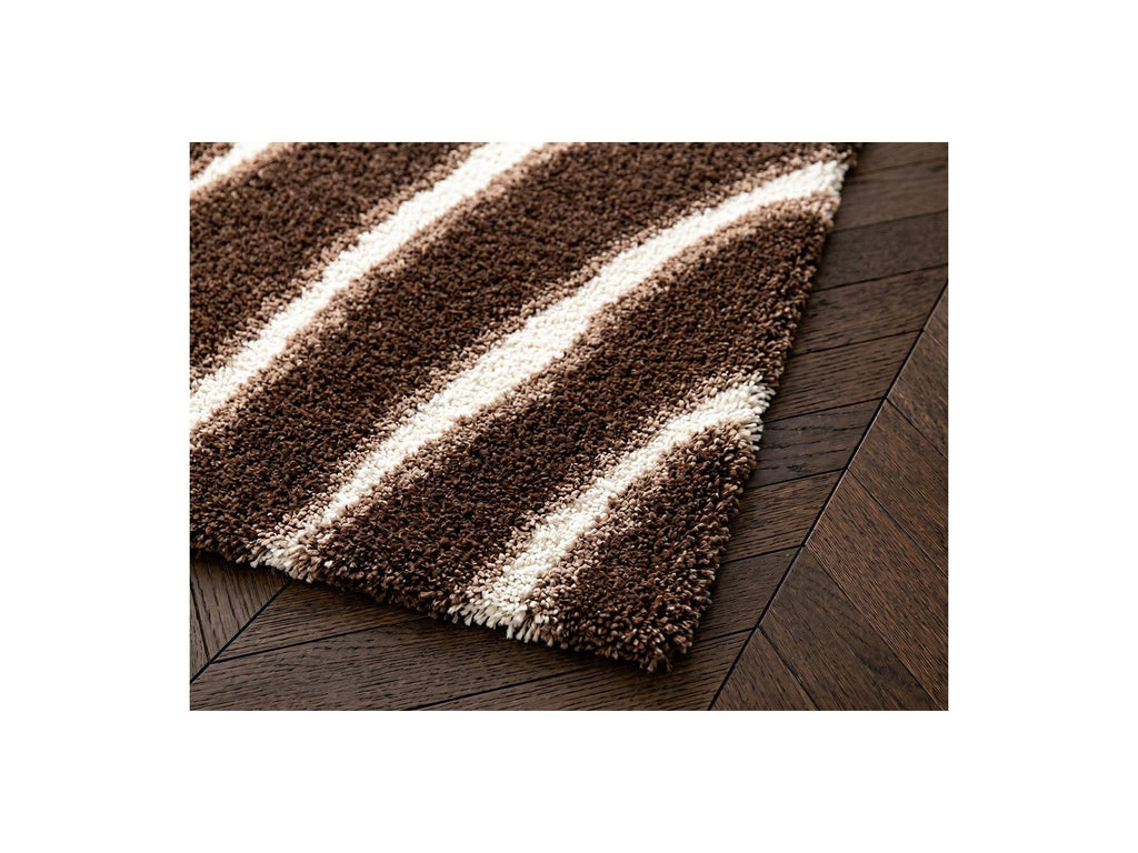 Tirasu - Tapis Poils Longs - Motif Abstrait - Marron