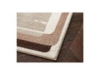 Kare - Tapis Poils Longs - Motif Graphique - Marron