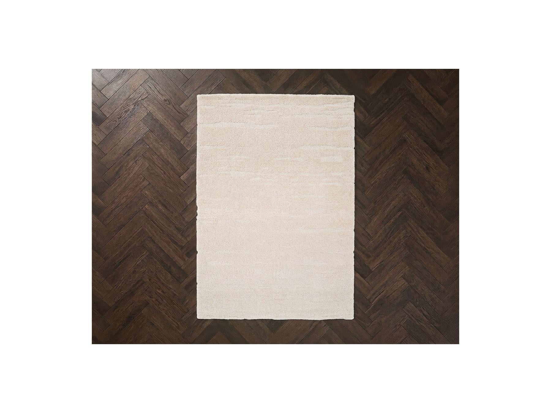 Telira - Tapis Poils Longs - Motif Abstrait - Beige