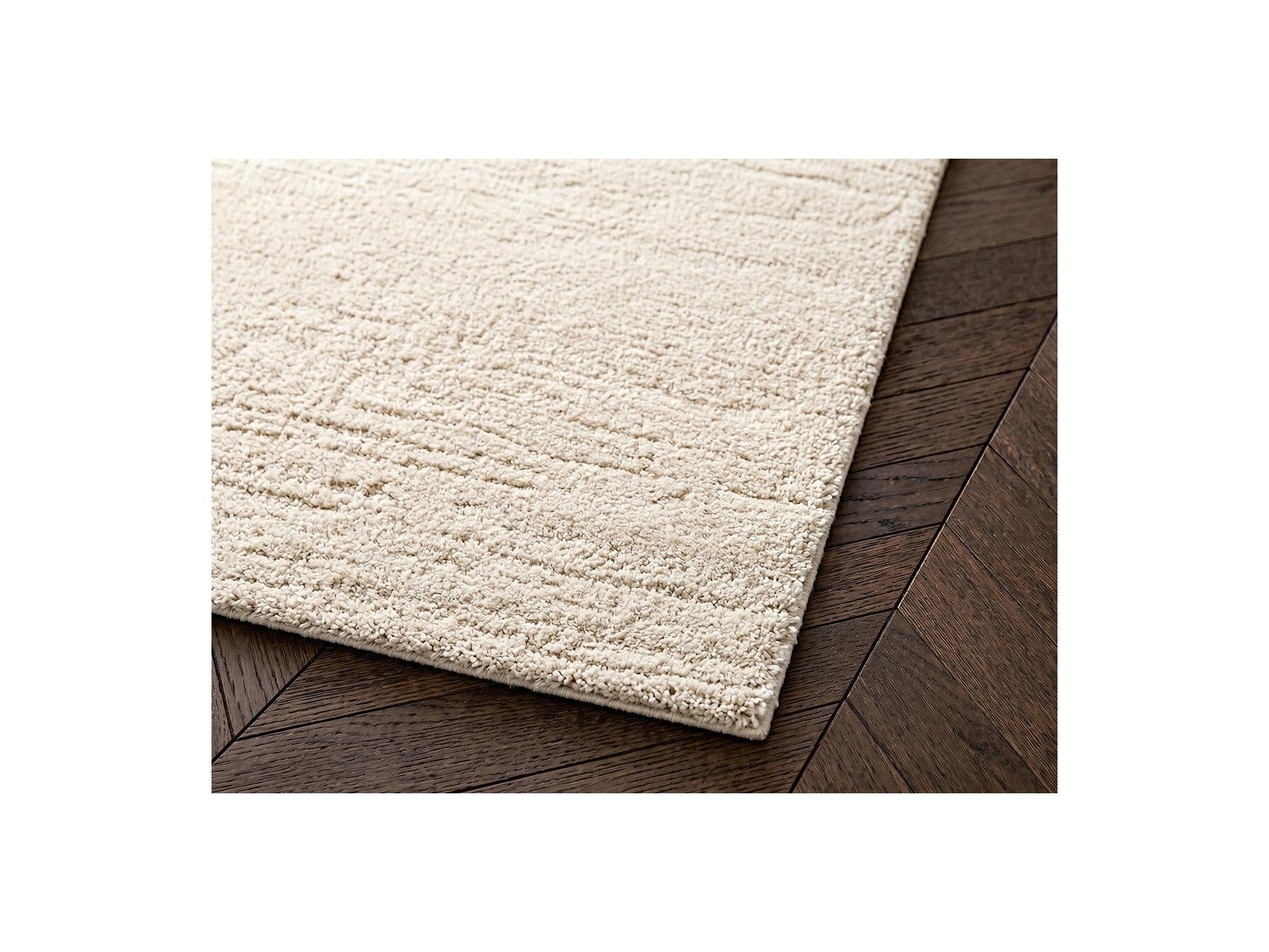 Telira - Tapis Poils Longs - Motif Abstrait - Beige