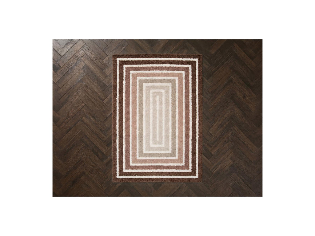 Lyzzo - Long Pile Rug - Graphic Pattern - Brown