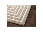 Lyzzo - Tapis Poils Longs - Motif Graphique - Crème