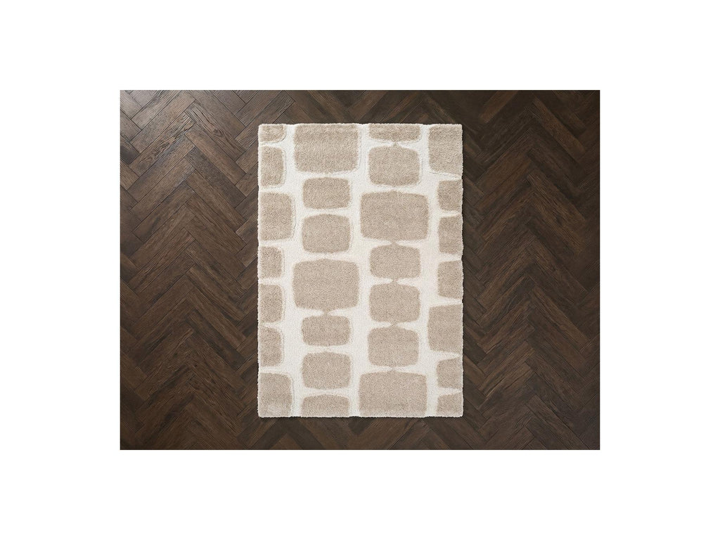 Chino - Tapis Poils Longs - Motif Abstrait - Beige