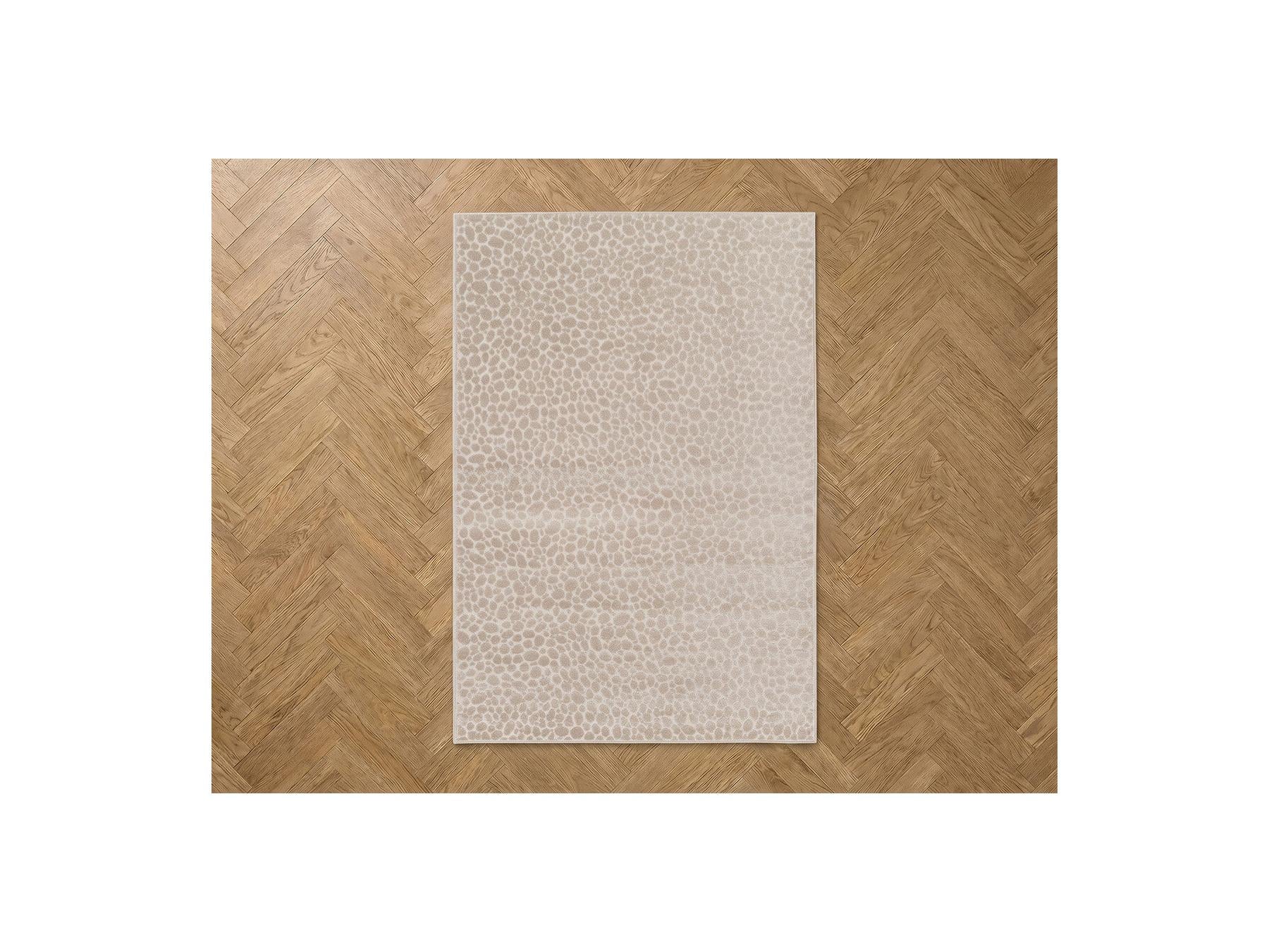 Giso - Tapis Poils Ras - Motif Abstrait - Beige