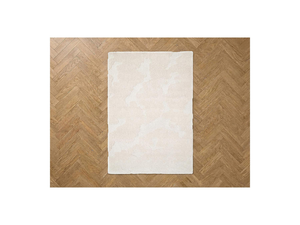 Embren - Tapis Poils Longs Embren Motif Abstrait - Beige