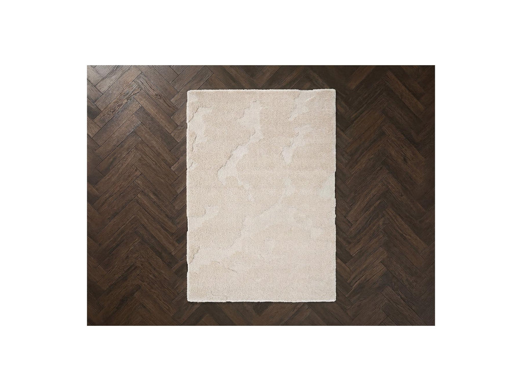 Embren - Tapis Poils Longs Embren Motif Abstrait - Beige