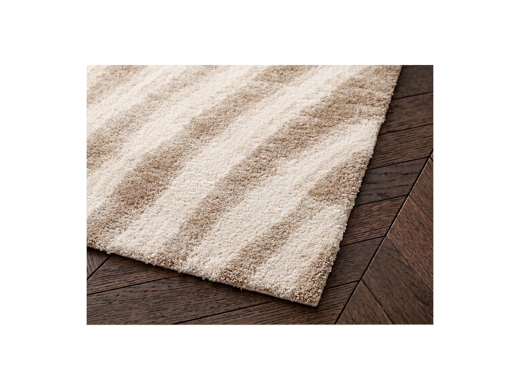 Tirasu - Tapis Poils Longs - Motif Abstrait - Beige