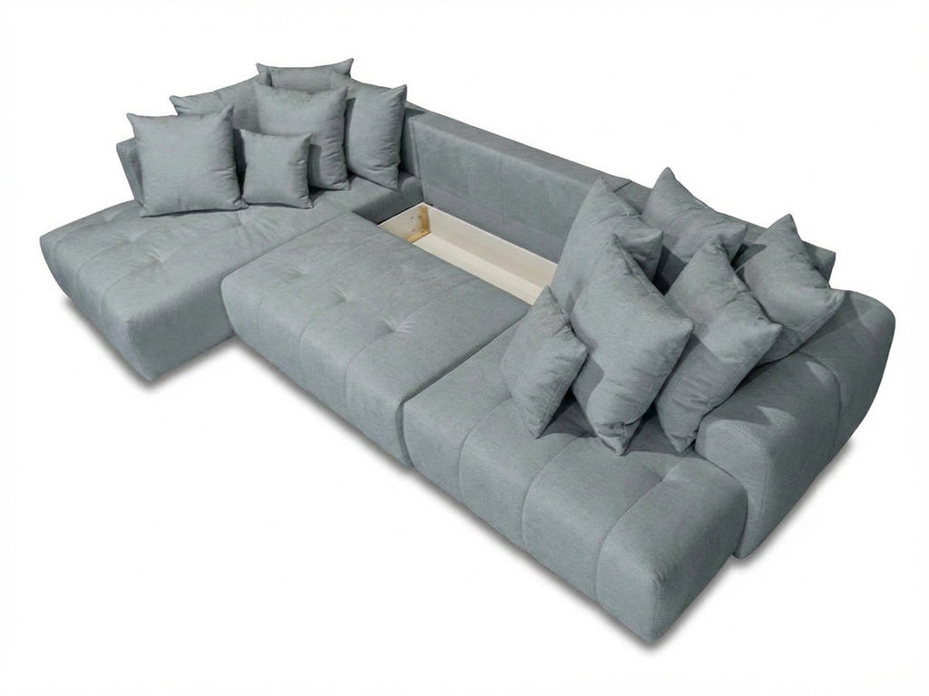 Roxelane - Panoramic Sofa Bed - Mottled Fabric - Right-Hand Corner