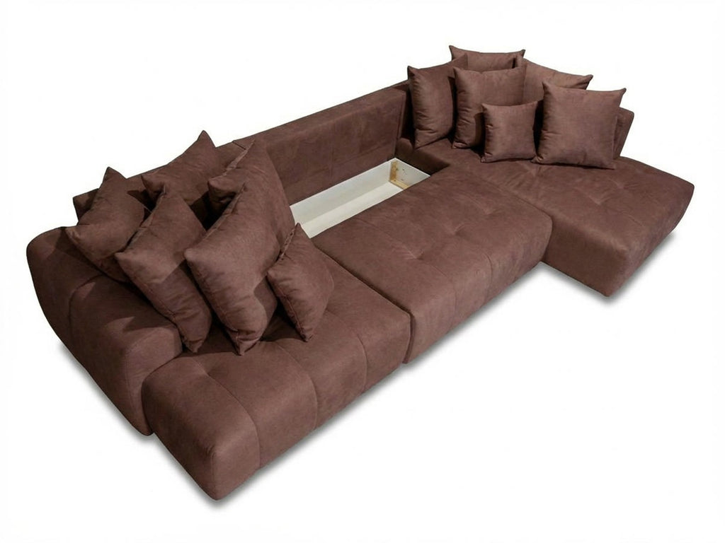 Roxelane - Panoramic Sofa Bed - Heathered Fabric - Left-Hand Corner