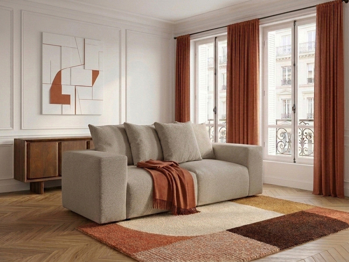 Voltaire - Modular Fixed Straight Sofa - Mottled Fabric