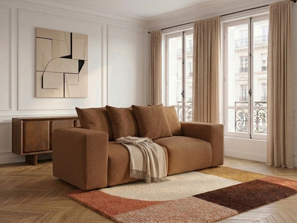 Voltaire - Modular Fixed Straight Sofa - Mottled Fabric