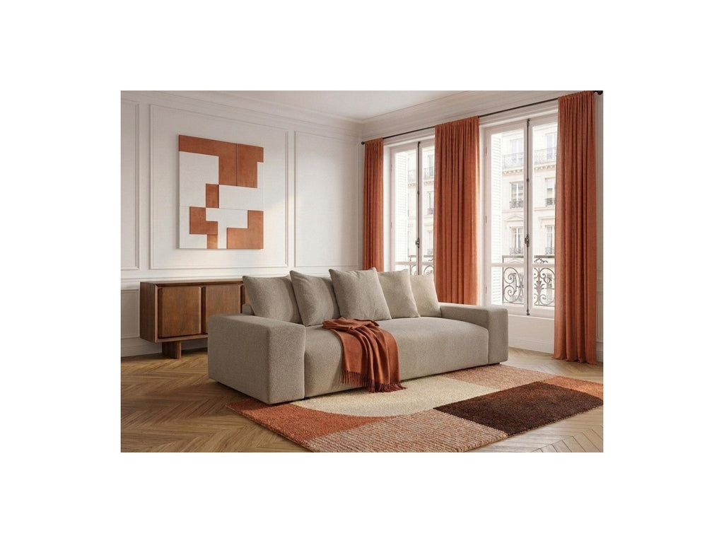 Voltaire - Fixed Straight 3-Seater Sofa - Heathered Fabric