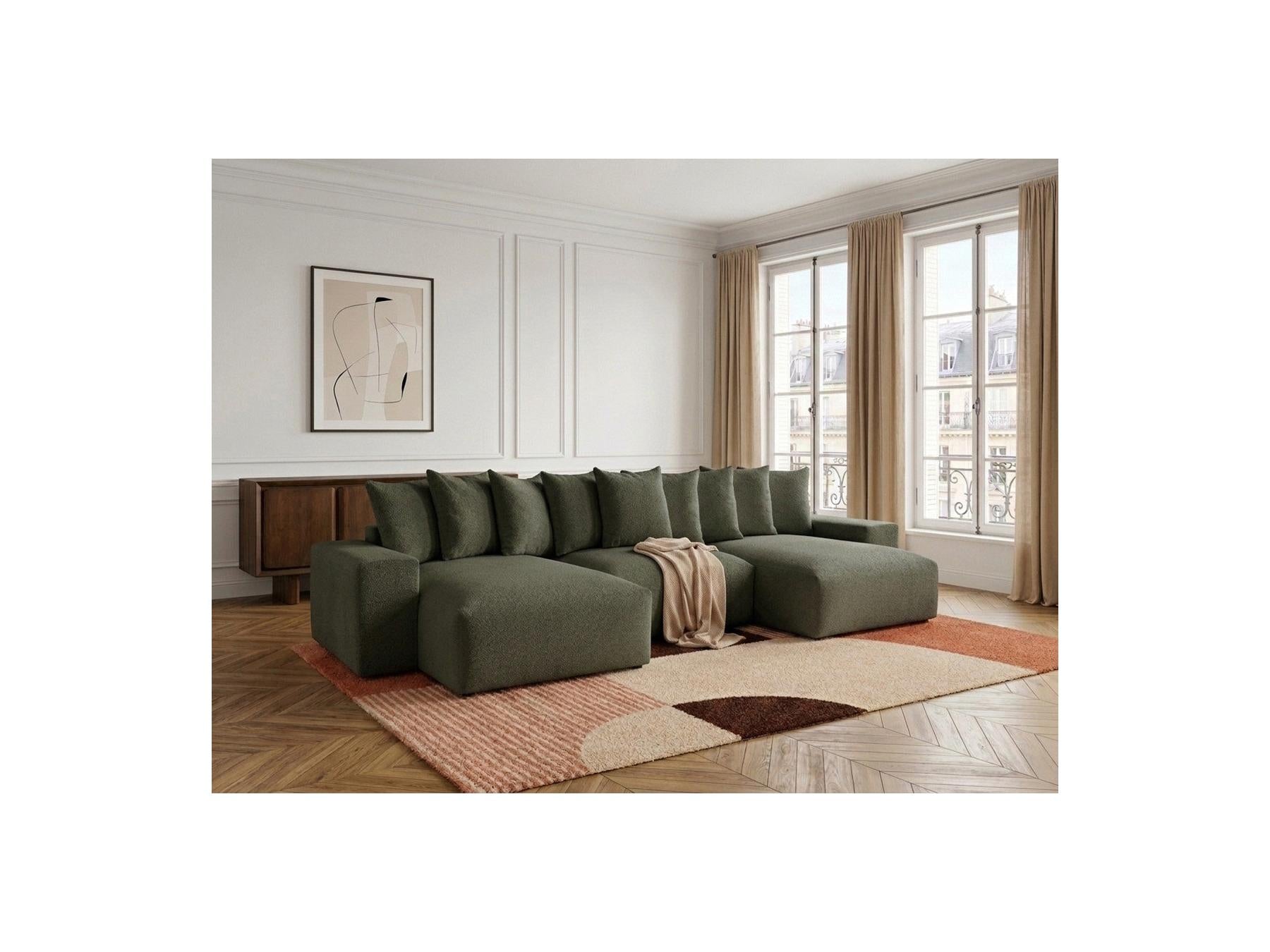 Voltaire - Fixed Panoramic Sofa - Mottled Fabric