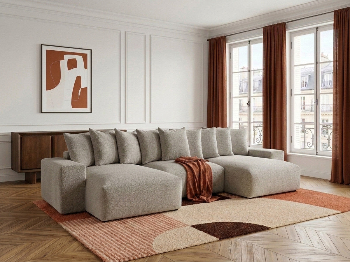 Voltaire - Fixed Panoramic Sofa - Mottled Fabric