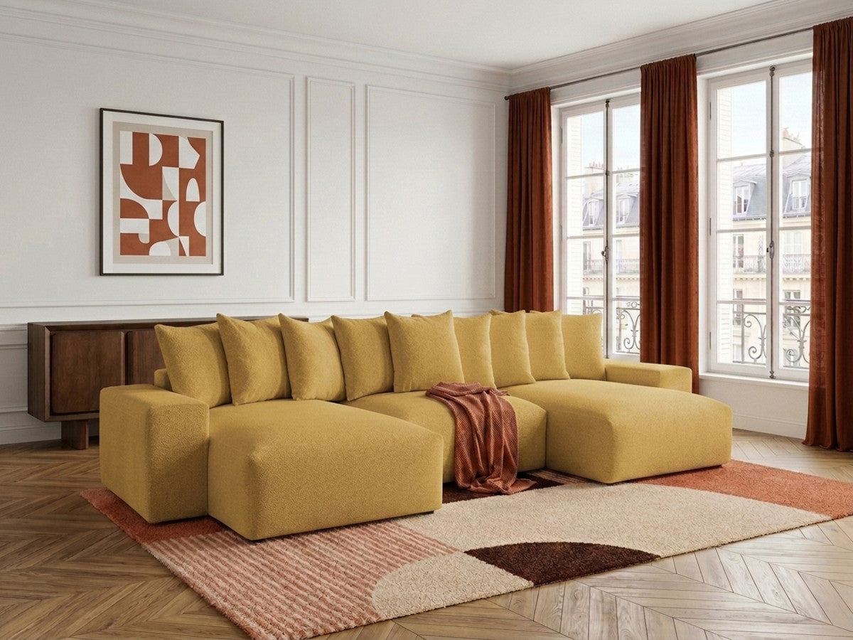 Voltaire - Fixed Panoramic Sofa - Mottled Fabric