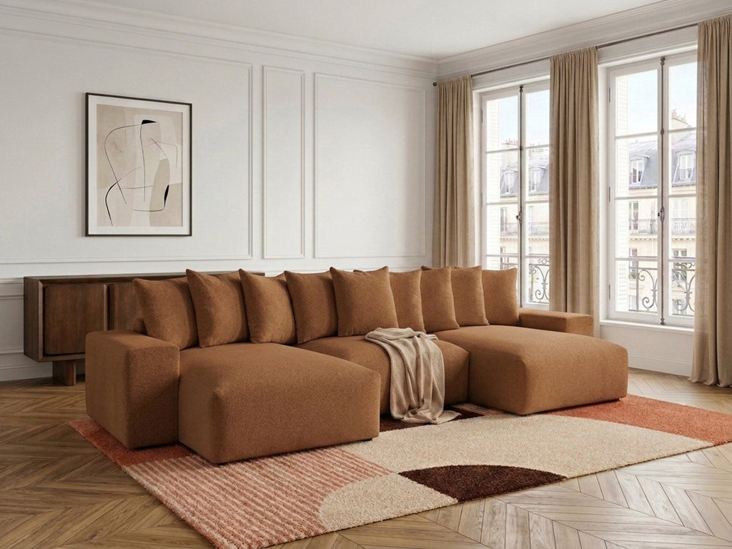Voltaire - Fixed Panoramic Sofa - Mottled Fabric