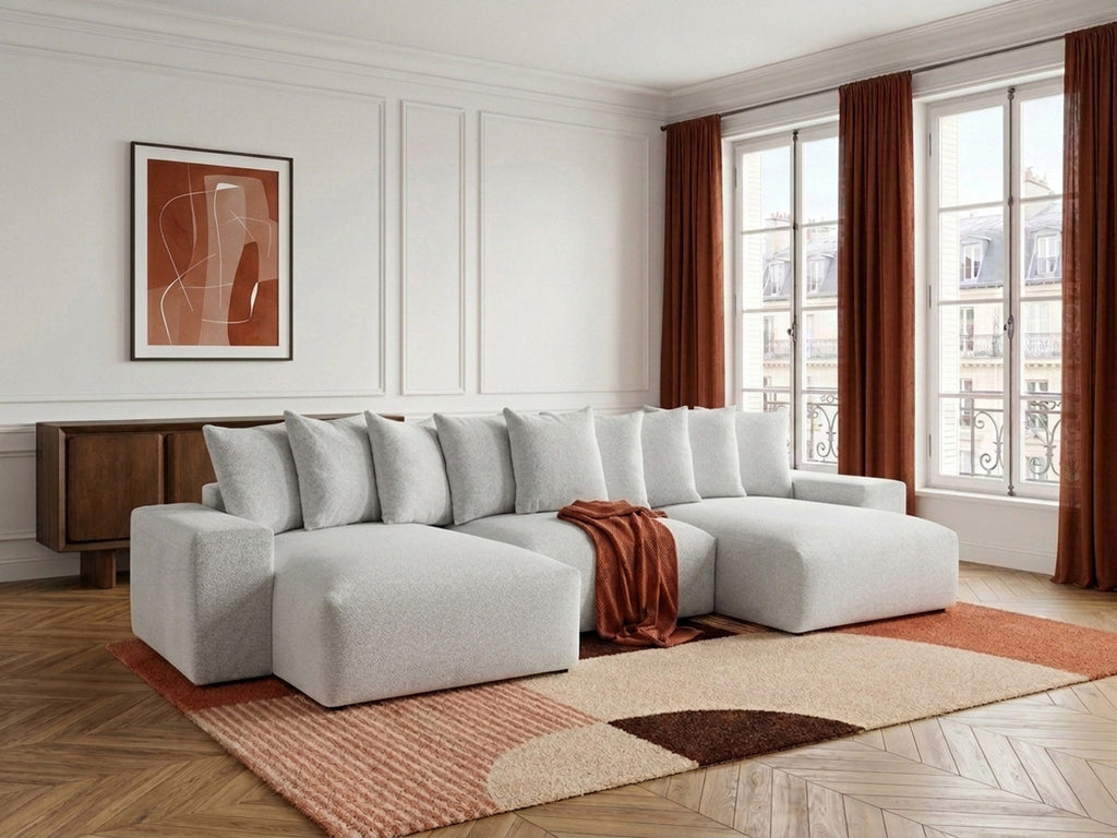 Voltaire - Fixed Panoramic Sofa - Mottled Fabric