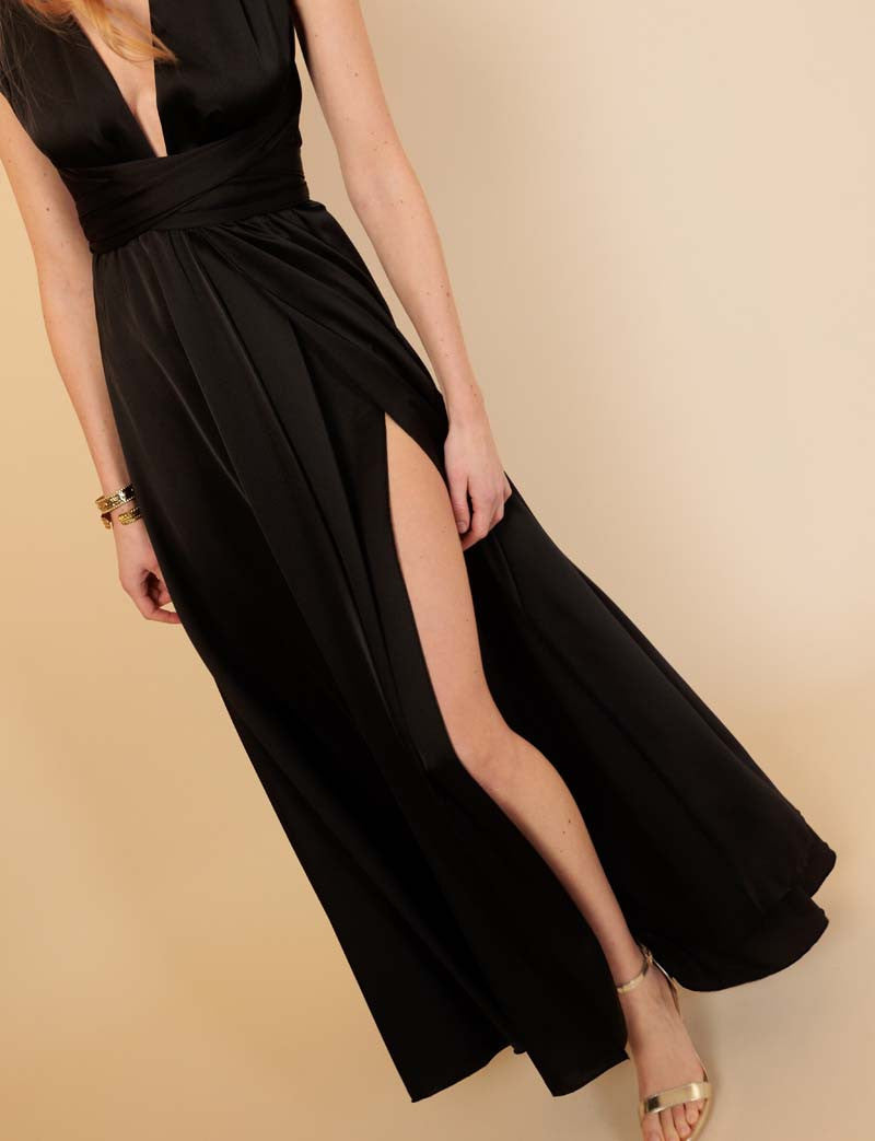 Schwarzes Kleid Layana