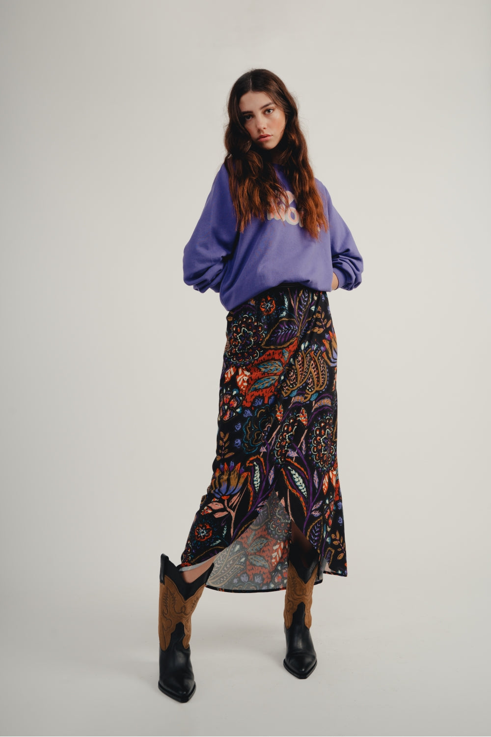 The Lilou Blue Jasmine Maxi Skirt