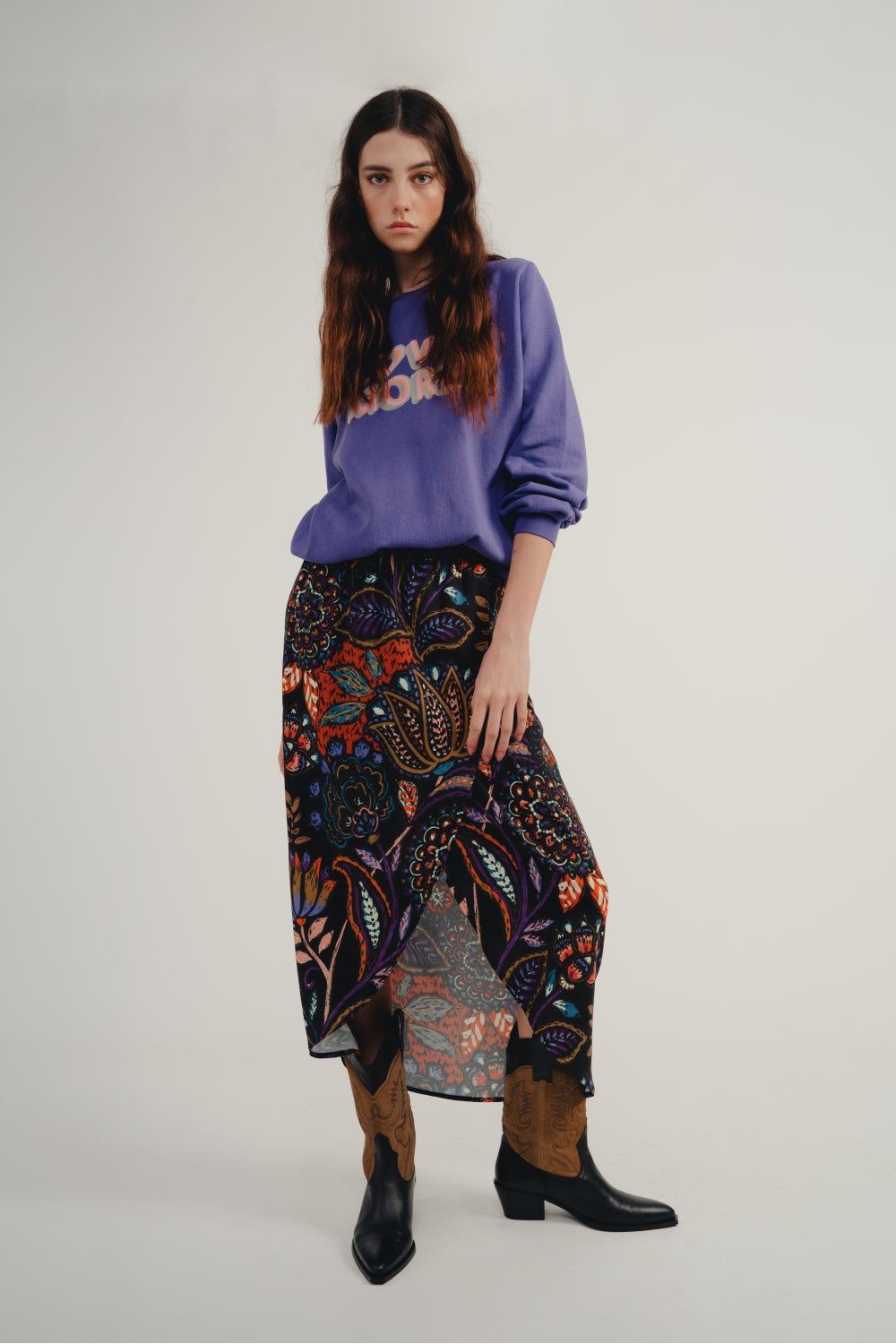 The Lilou Blue Jasmine Maxi Skirt
