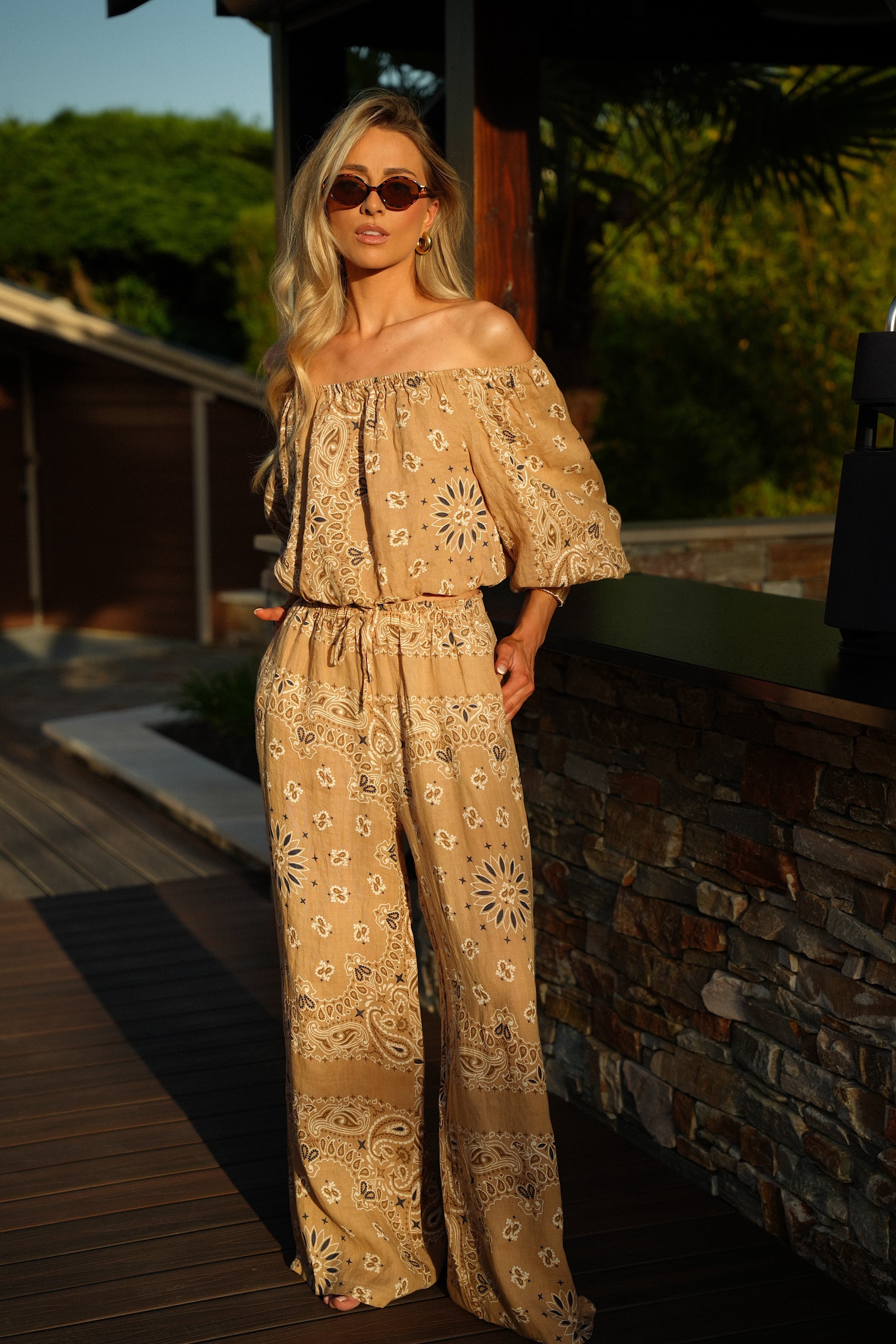 Blouse Imprimée Nita - Camel