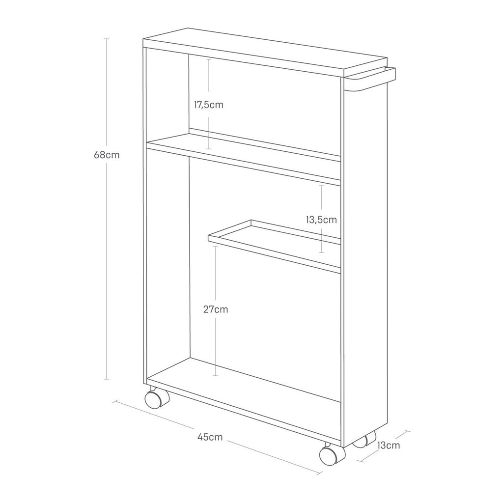 Storage Trolley - Tower - White