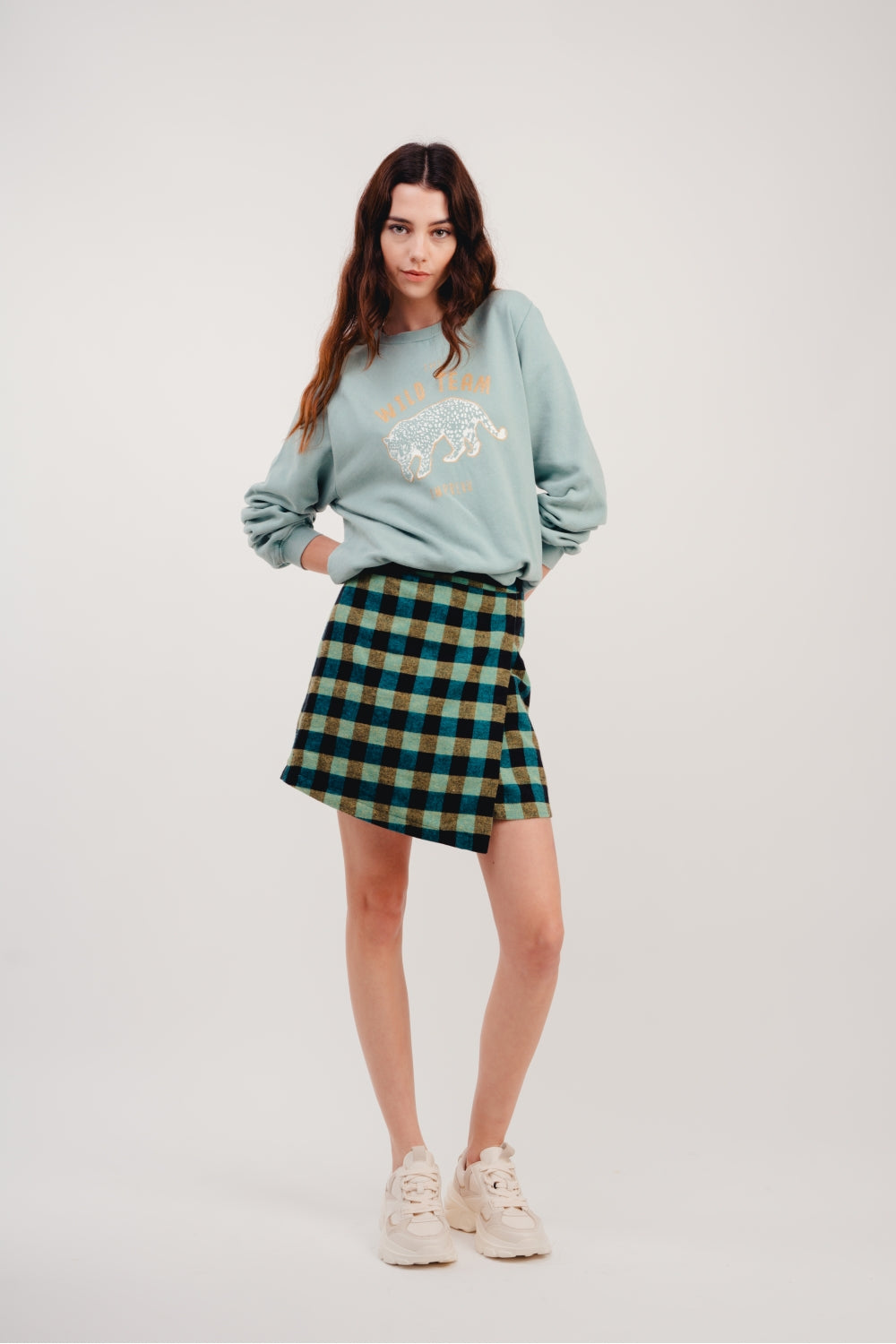 Mini-rok Shelley Schotse Ruit Zeyn - Groen
