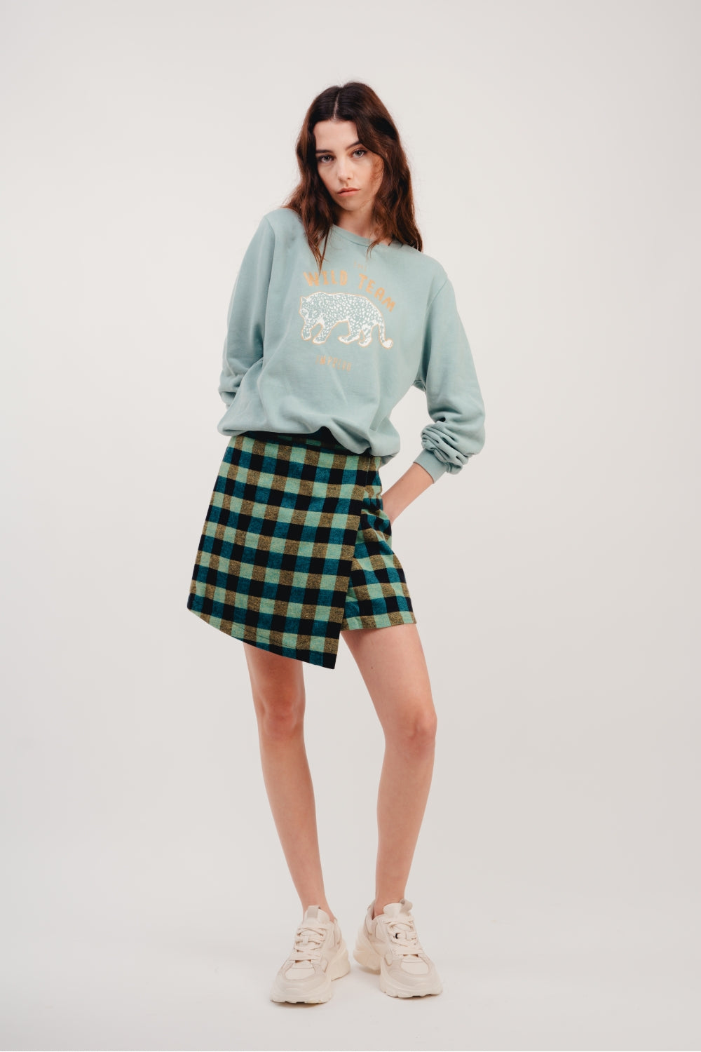 Mini-rok Shelley Schotse Ruit Zeyn - Groen