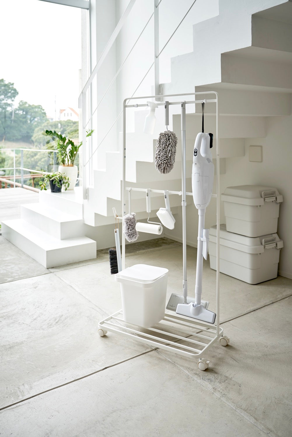 Rack De Rangement Avec Roulettes - Tower - Blanc