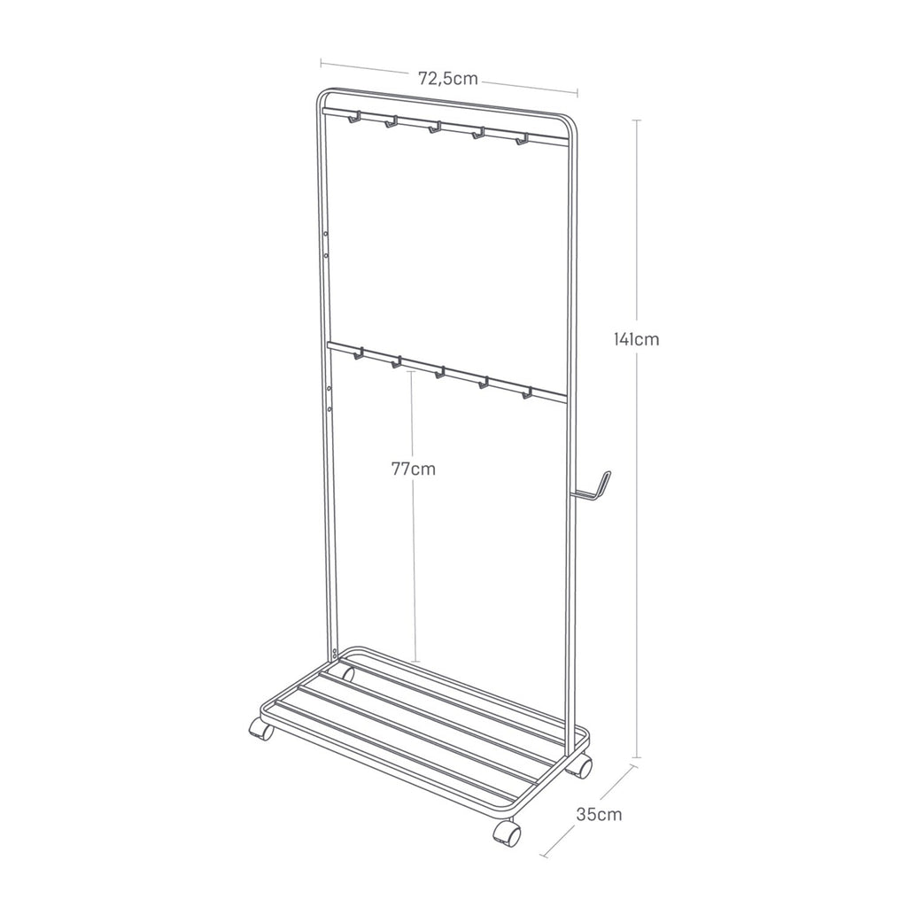 Rack De Rangement Avec Roulettes - Tower - Blanc