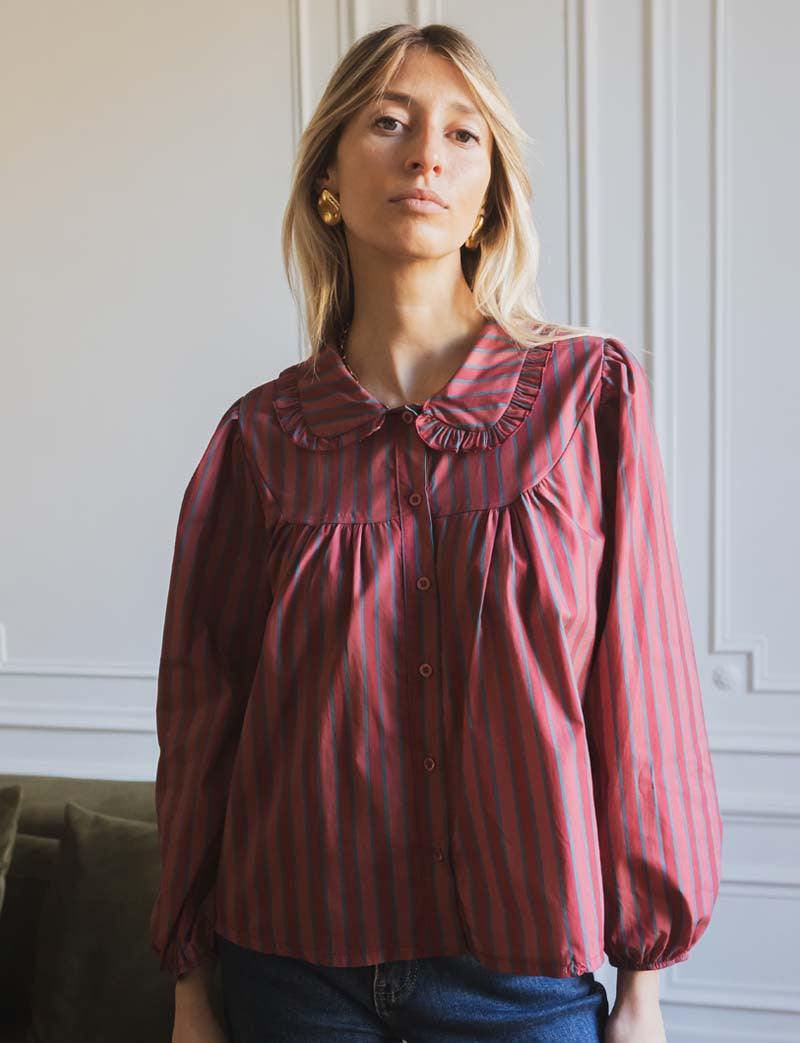 Himsa Blush Striped Shirt
