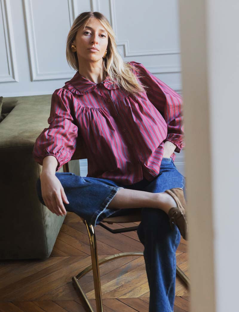 Himsa Blush Striped Shirt