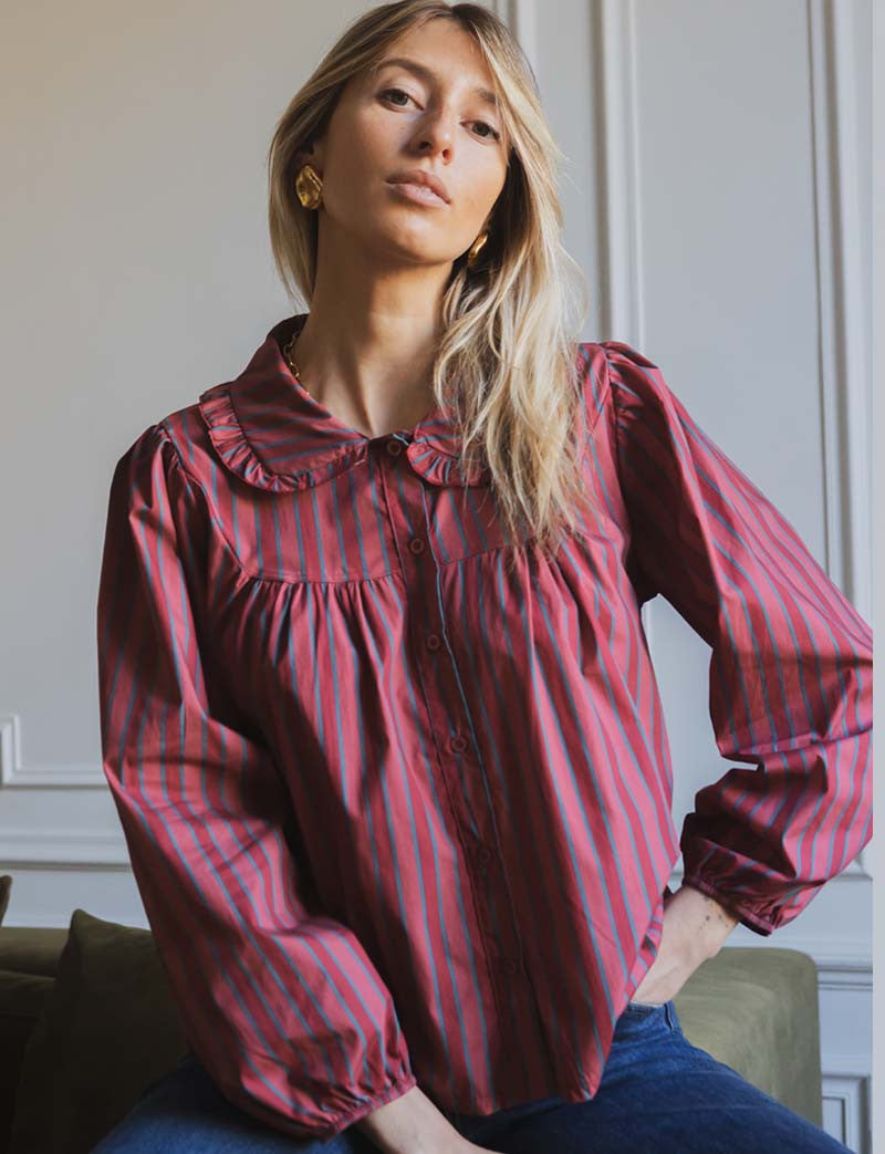 Himsa Blush Striped Shirt