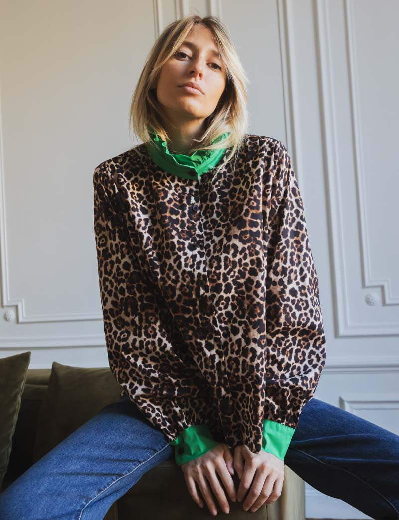 Groene Panterblouse Gustava