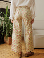 Jeans gialli a fiori Yalli