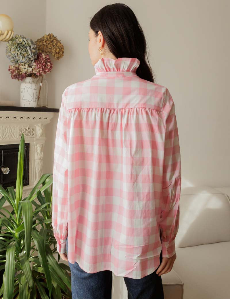 Rosa Vichy-Hemdbluse Gustava