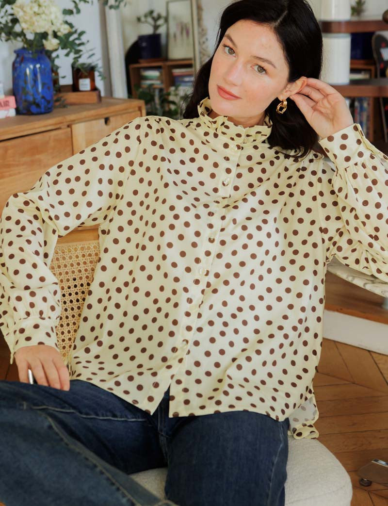 Camisa De Lunares Amarillo & Choco Gustava