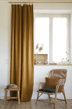 Adjustable Curtain + Rings - Washed Linen - Soline - Caramel