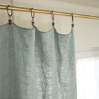Soline - Adjustable Curtain + Rings - Washed Linen - Eucalyptus