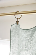 Soline - Adjustable Curtain + Rings - Washed Linen - Eucalyptus