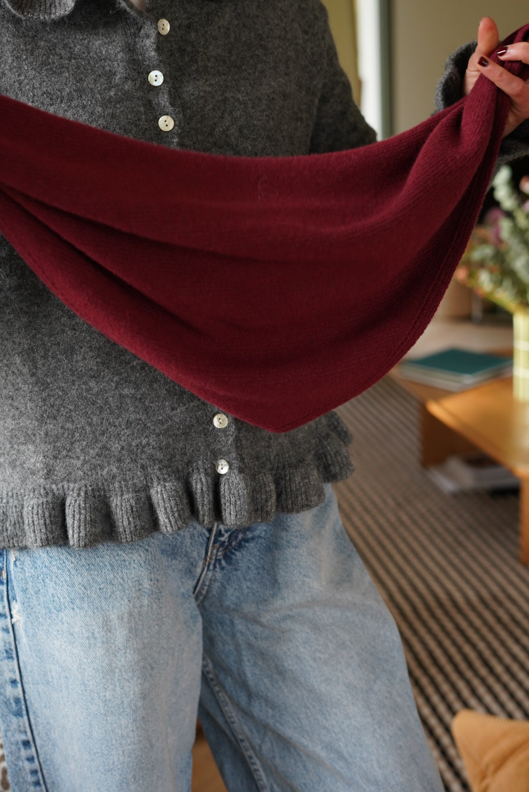 Max Bordeaux Knit Scarf