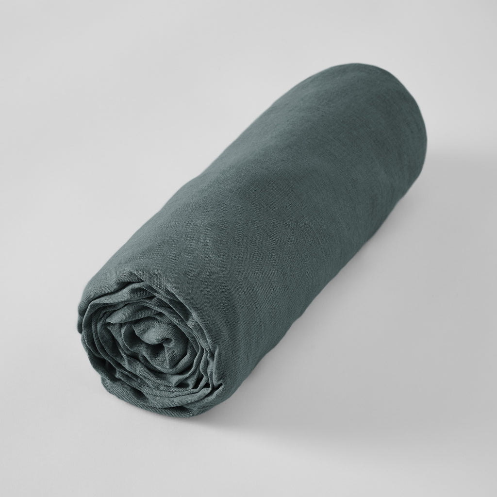 Soline - Drap Housse - Lin Lavé - Ardoise