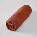 Soline - Drap Housse - Lin Lavé - Paprika