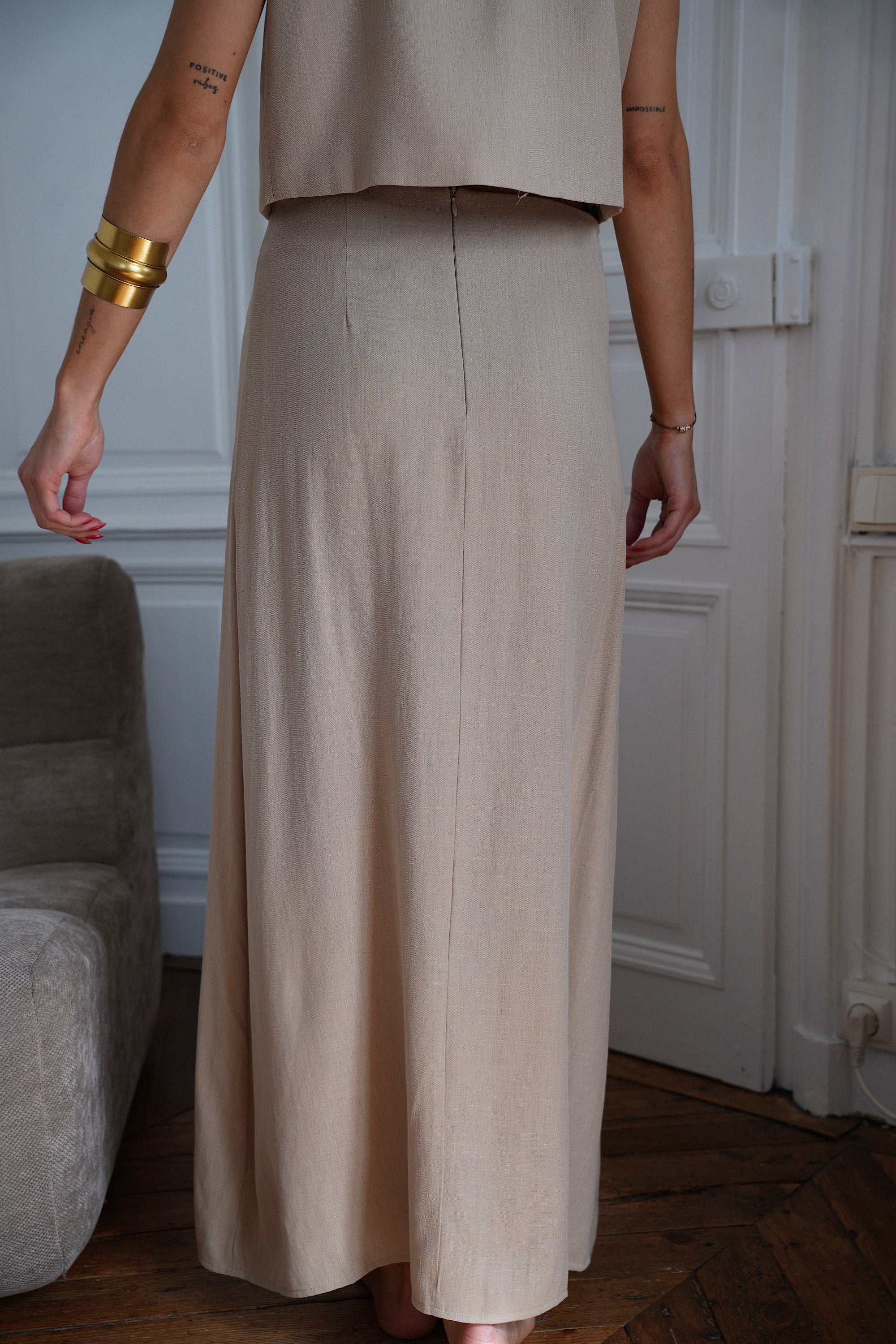 Anja Long Skirt - Taupe