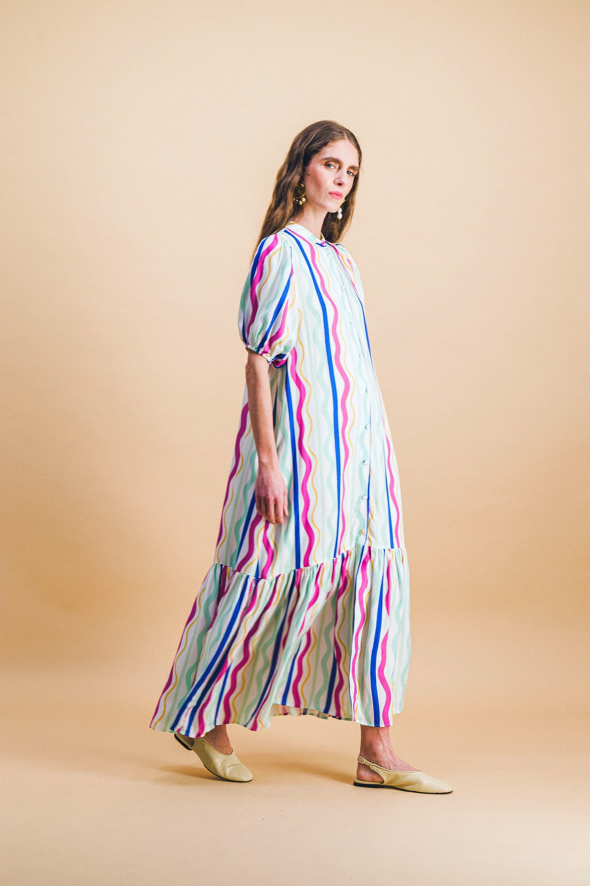 Vestido Clemence Líneas Arco Iris