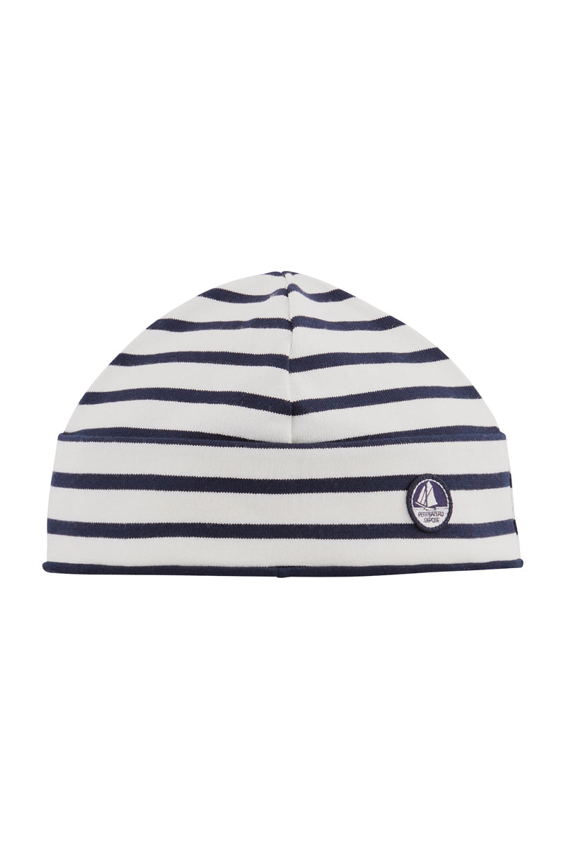 Beanie - White And Navy Blue - Women